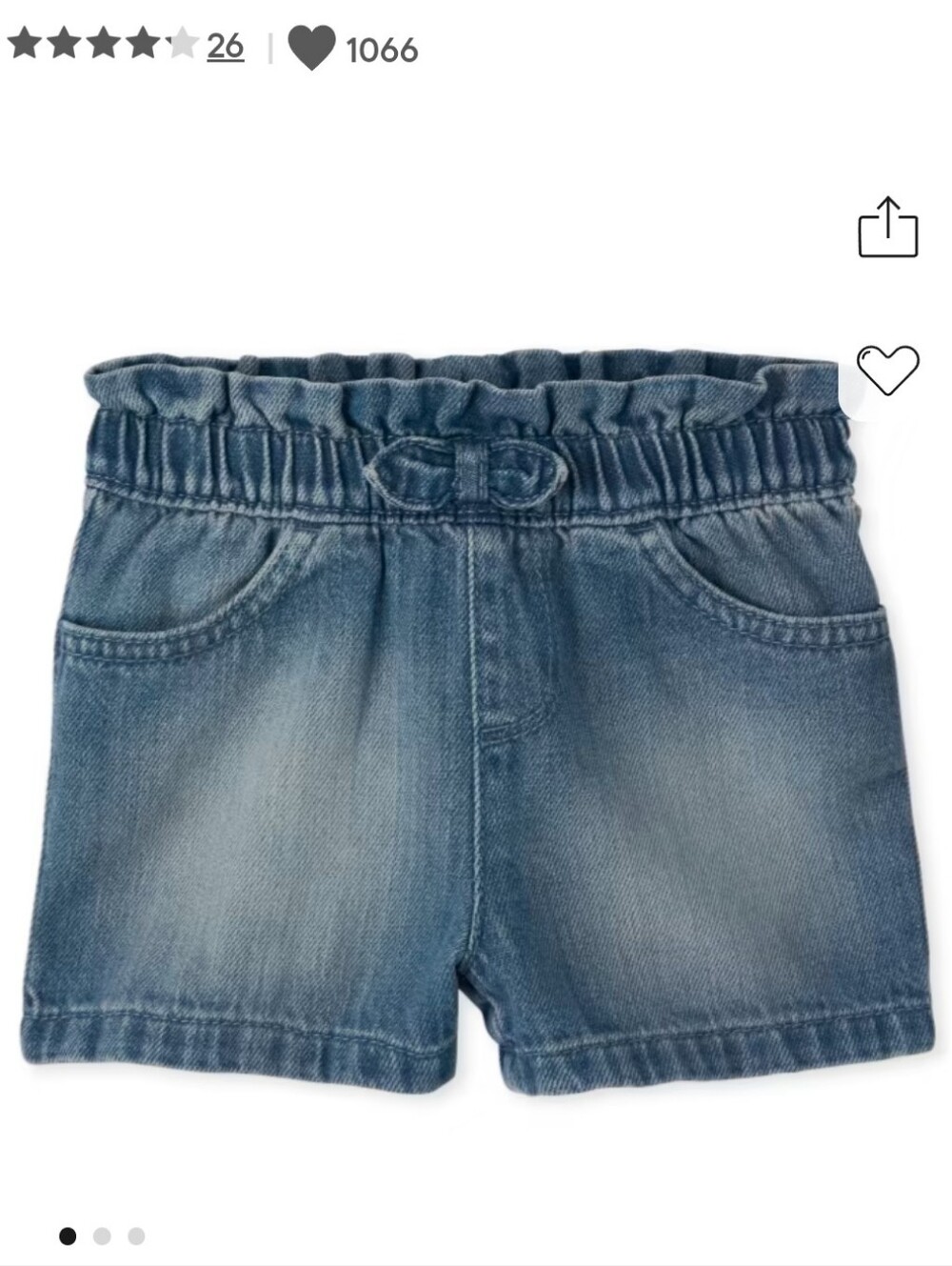Children's Place Paperbag Denim Shorts